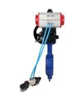 Затвор дисковый поворотный DN.ru WBV1413E-2W-Fb-H Ду150 Ру16, корпус - чугун GGG50, диск - чугун GGG40, уплотнение - EPDM, с пневмоприводом DN.ru PA-DA-105 двойного действия, с пневмораспределителем 4V320-08 AC220V, с ручным дублером MON3-700-T38-ISO
