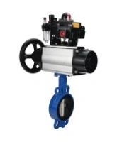 Затвор дисковый поворотный DN.ru WBV1413E-2W-Fb-H Ду150 Ру16, корпус - чугун GGG50, диск - чугун GGG40, уплотнение - EPDM, с пневмоприводом DN.ru PA-DA-105-1 двойного действия, пневмораспределителем 4M310-08 AC220V, БКВ APL-410N EX, БПВ AFC2000