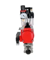 Кран шаровой DN.ru BV3232P(3pc)-FP-W-ISO-H LONG Ду80 Ру25 полнопроходной, корпус - нержавеющая сталь 316, уплотнение - PTFE, под приварку, с пневмоприводом DN.ru PA-SA-130, пневмораспределителем 4M310-08 AC220V и БПВ AFC2000