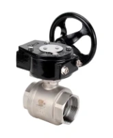 Кран шаровой DN.ru BV3232P(2pc)-FP-T-ISO-H Ду100 Ру40 полнопроходной двухходовой, нержавеющая сталь SS316, внутренняя резьба, уплотнение - PTFE, с редуктором RDN RQN5-500Z-T30