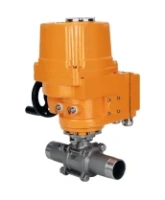 Кран шаровой DN.ru BV3232P(3pc)-FP-W-ISO-H LONG Ду25 Ру63 полнопроходной, корпус - нержавеющая сталь 316, уплотнение - PTFE, под приварку, с 1/4-оборотным электроприводом взрывозащищенным DN.ru QT-EX-010EM-O2-220VAC-У1 220В