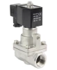 Клапан электромагнитный DN.ru VS1031-PT-NC-220VAC 1″ Ду25 Ру16 соленоидный двухходовой поршневой, резьбовой, корпус - нержавеющая сталь AISI 304, уплотнение - PTFE, пилотного действия, нормально закрытый, катушка - 220В AC