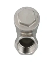 Клапан обратный DN.ru VCSY3232P-T 1/4″ Ду8 Ру40 Y-образный, резьбовой, пружинный, корпус - нержавеющая сталь 316, диск - нержавеющая сталь 316, уплотнение - PTFE
