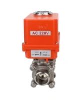 Кран шаровой DN.ru BV3232P(3pc)-FP-W-ISO-H Ду20 Ру63 полнопроходной двухходовой, нержавеющая сталь SS316, под приварку, уплотнение - PTFE, с 1/4-оборотным электроприводом DN.RU QT-N-003EM-O1-220VAC-У1 MINI