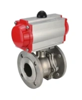 Кран шаровой DN.ru BV3232P(2pc)-FP-F-ISO-R Ду300 Ру16 полнопроходной двухходовой, нержавеющая сталь 316, фланцевый, уплотнение - PTFE, с пневмоприводом PA-DA-210 двойного действия и пневмораспределителем 4M310-08 AC220V