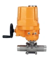 Кран шаровой DN.ru BV3232P(3pc)-FP-W-ISO-H LONG Ду25 Ру63 полнопроходной, корпус - нержавеющая сталь 316, уплотнение - PTFE, под приварку, с 1/4-оборотным электроприводом взрывозащищенным DN.ru QT-EX-010EM-O2-220VAC-У1 220В