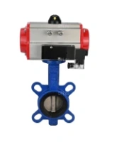 Затвор дисковый поворотный DN.ru WBV1132N-2W-Fb-H Ду125 Ру16, корпус - чугун GG25, диск - нержавеющая сталь 316L, уплотнение - NBR, с пневмоприводом DN.ru PA-DA-105 двойного действия, пневмораспределителем 4M310-08 AC220V