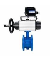 Затвор дисковый поворотный DN.ru WBV1331E-2W-F-H Ду50 Ру16 фланцевый, корпус - чугун GGG40, диск - нержавеющая сталь 304, уплотнение - EPDM, с пневмоприводом DN.ru PA-DA-105-1 и позиционером YT-1000RSN без обратной связи