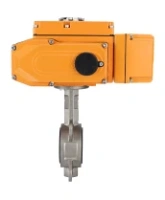Затвор дисковый поворотный DN.ru WBV3232E-2W-Fb-H Ду150 Ру16, корпус - нержавеющая сталь 316L, диск - нержавеющая сталь 316L, уплотнение - EPDM, с электроприводом DN.ru QT-N-010EM-A1-220VAC-У1 (4-20мА) HARK