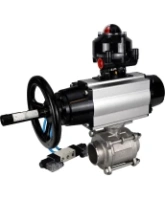 Кран шаровой DN.ru BV3232P(3pc)-FP-W-ISO-H Ду80 Ру25, полнопроходной, трехсоставной, нержавеющая сталь 316, уплотнение - PTFE, под приварку, с пневмоприводом PA-DA-105-1, пневмораспределителем 4V320-08 AC220V, БКВ APL-510N Ex