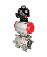 Кран шаровой DN.ru BV3232P(3pc)-FP-SW-ISO-H Ду65 Ру63 полнопроходной, корпус - нержавеющая сталь SS316, под приварку, с пневмоприводом PA-SA-130, пневмораспределителем 4M310-08 AC220V, БКВ APL-510N EX