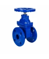 Задвижка клиновая 30ч39р (аналог МЗВ) DN.ru GVWN1414N-2W-F-S blue Ду100 Ру10/16 фланцевая, корпус - чугун GGG50, клин - чугун GGG50, уплотнение - NBR, с невыдвижным штоком, со штурвалом, цвет - синий