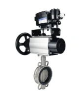 Затвор дисковый поворотный DN.ru WBV3232V-2W-Fb-H Ду150 Ру16, корпус - нержавеющая сталь 316L, диск - нержавеющая сталь 316L, уплотнение - Viton, с пневмоприводом PA-DA-105-1 и с электропневматическим поворотным позиционером YT-1000RSN без обратной связи