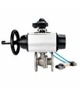 Кран шаровой DN.ru BV3232P(2pc)-FP-F-ISO-H WDVF Ду100 Ру16 полнопроходной, фланцевый, корпус - нержавеющая сталь 316, уплотнение - PTFE, с пневмоприводом PA-DA-105-1, пневмораспределителем 4V320-08 AC220V и БКВ APL-210N