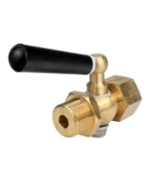 Кран запорный для манометра DN.ru BVPG0000P-3WT-T-H ВР/ВР G1/2″-G1/2″ Ду15 Ру25 трехходовой, резьбовой, корпус - латунь HPb57-3, шар - латунь HPb57-3, уплотнение - PTFE, с рукояткой