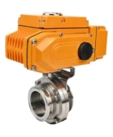 Затвор дисковый поворотный DN.ru WBV3131S-2W-T-H Ду50 Ру10 резьбовой, корпус - пищевая нержавеющая сталь 304, уплотнение - Silicon, с электроприводом QT-N-005EM-A1-220VAC-У1 c датчиком обратной связи и входным управляющим сигналом 4-20мА HARK